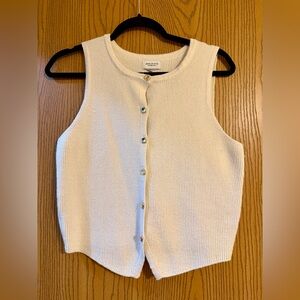 Cream Button-Up Knit Top